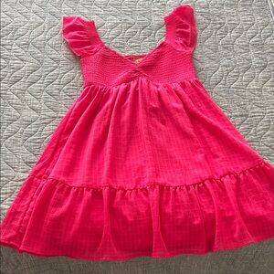 Pink lined casual dress
